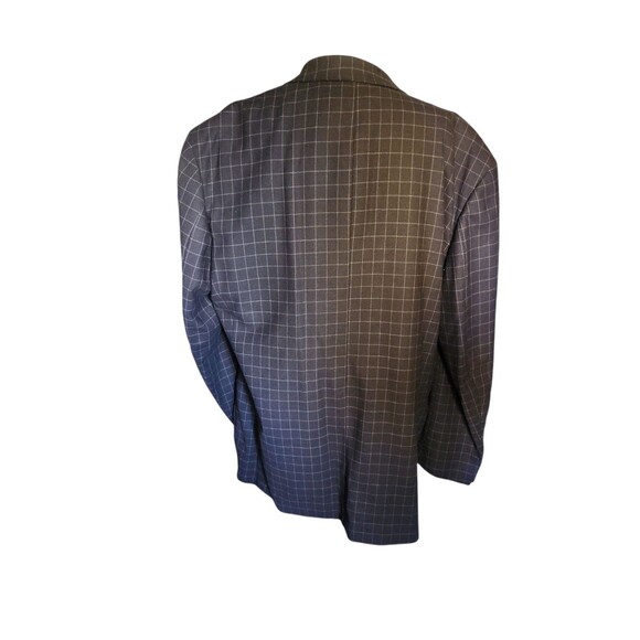Zanetti Italian Wool 3 Piece Suit Mens 48L Brown Checked Blazer Pleated Vintage - Picture 3 of 13